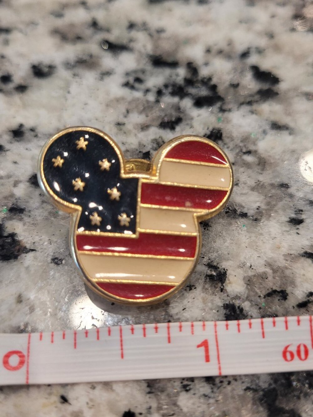 Disney Mickey Mouse Enamel Pin VTG Y2K 2000s Patriotic Stars and Stripes America